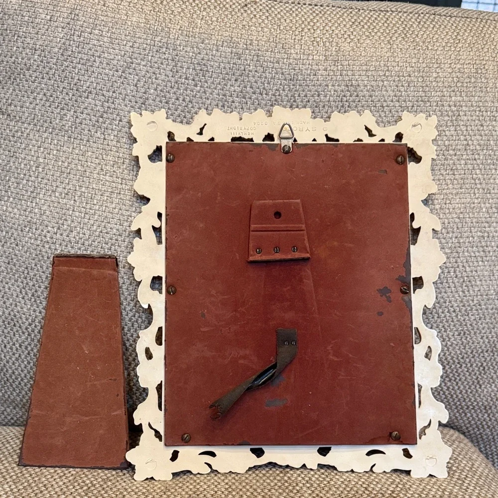 Vintage-Inspired Mirror Floral Wall Mount / Easel Back Table Top 10” x 13”